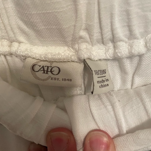 White linen pants with belt - Picture 2 of 2